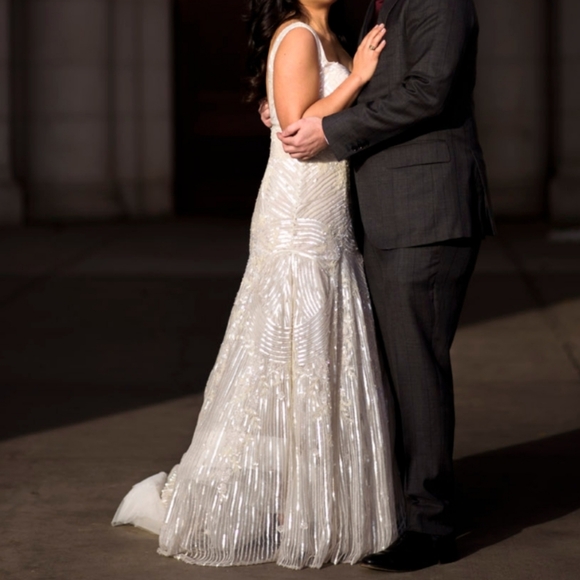 GENUINE ZuhaIr Murad Sequined Wedding Dress - Picture 5 of 7